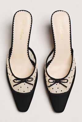 For Love & Lemons Lili Mule Heels In Black