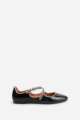 Intentionally Blank Vandam Crisscross Ballet Flats In Black