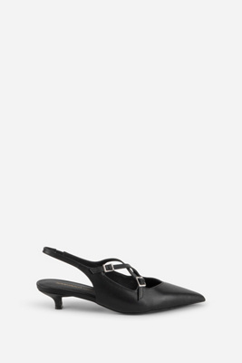 Intentionally Blank Jax Slingback Kitten Heels In Black