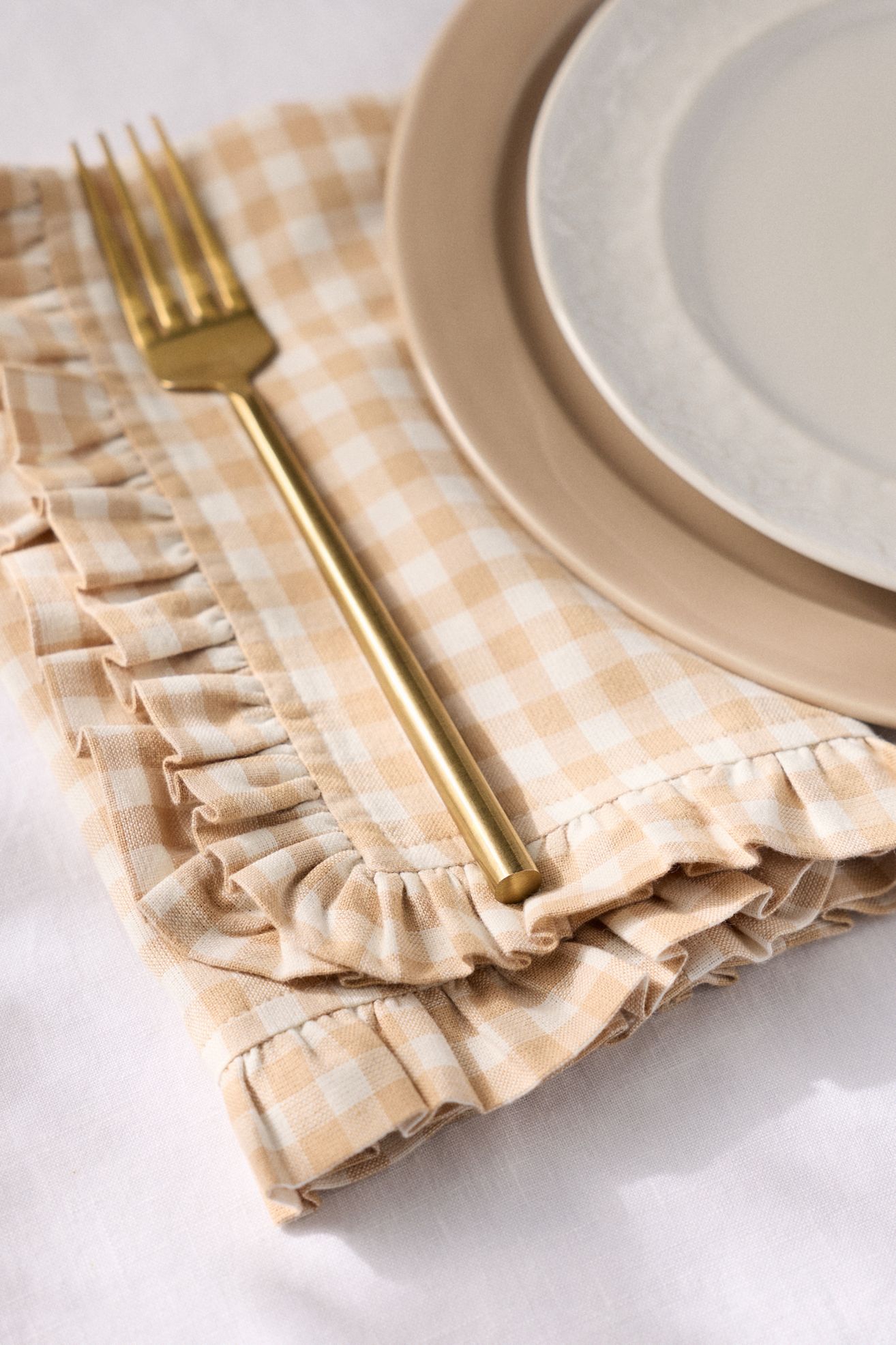 Brynn Gingham Napkins, Set of 2 - Brown, Set Of 2