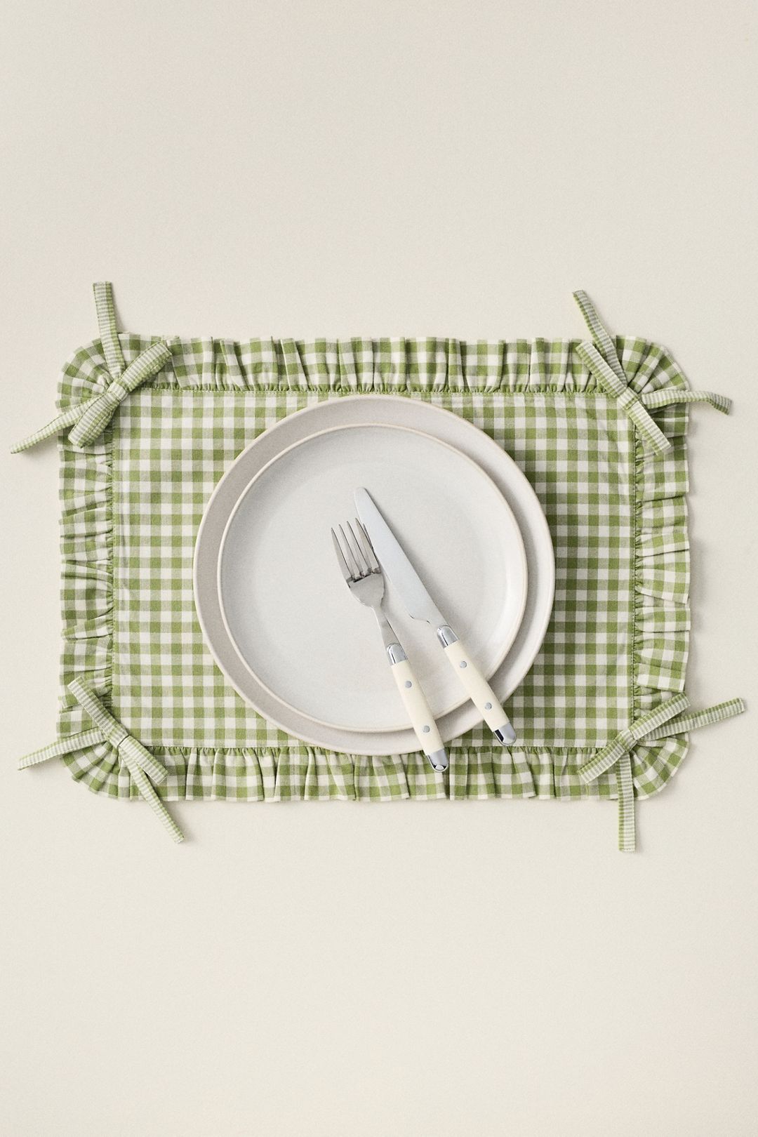 Brynn Gingham Placemat - Green, One Size