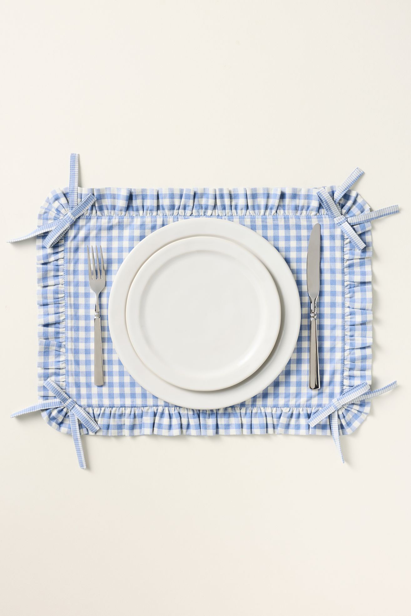 Brynn Gingham Placemat - Blue, One Size