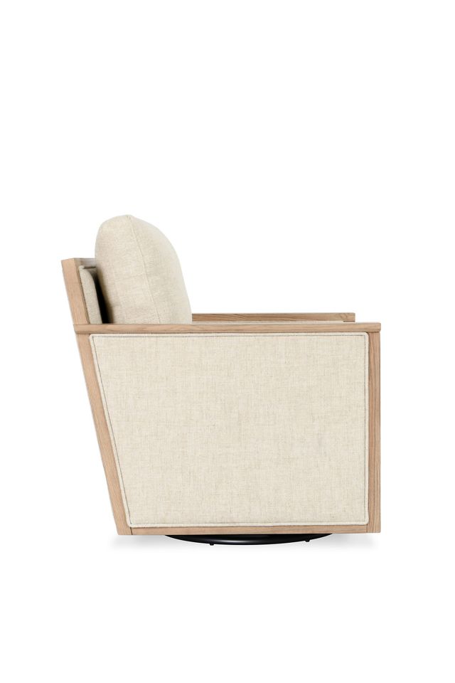 Norman Linen-Blend Swivel Chair #2