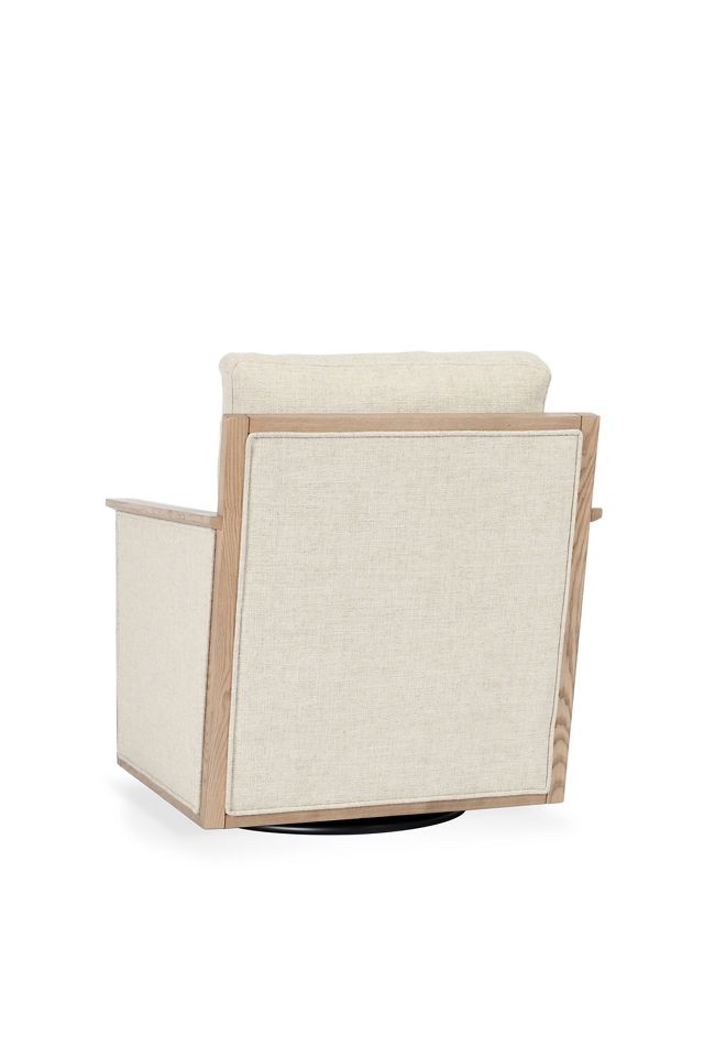Norman Linen-Blend Swivel Chair #3