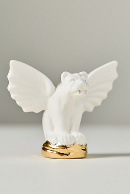 Anthropologie Ceramic Gargoyle Decorative Object In White