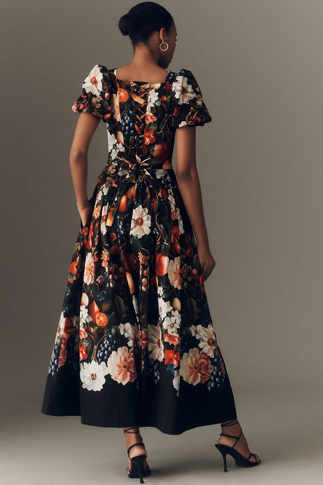 BHLDN Puff-Sleeve Corset A-Line Dress #2