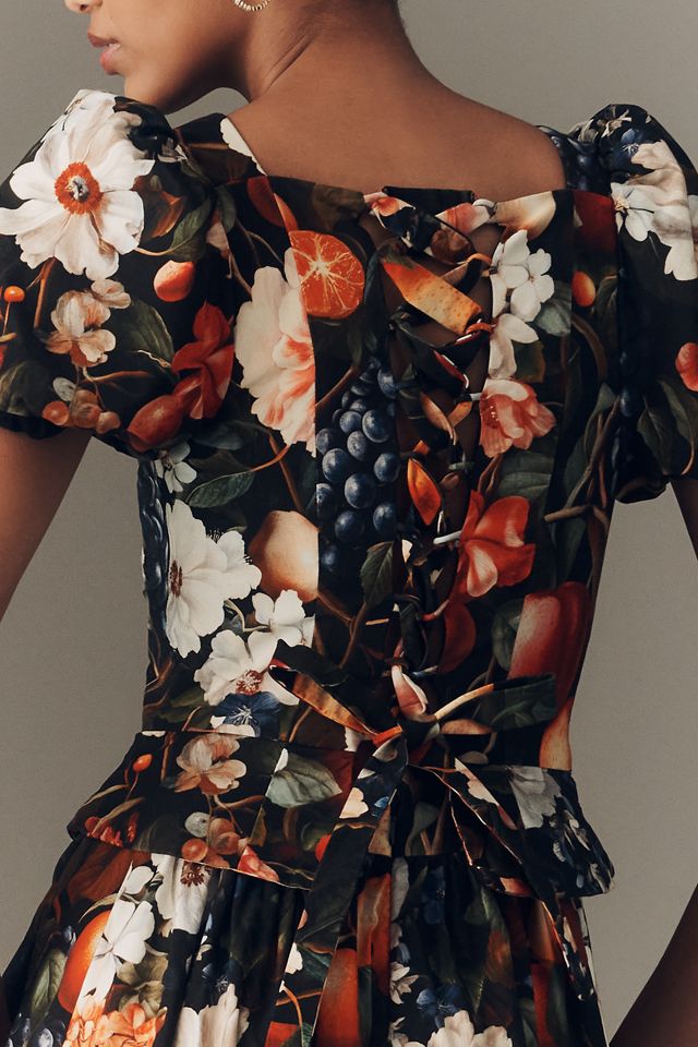 BHLDN Puff-Sleeve Corset A-Line Dress #3