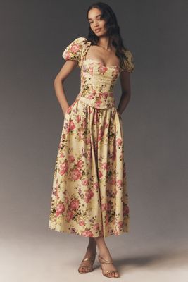 green emerald velvet dress Ryann Linen Dress Ivory / S main image 0