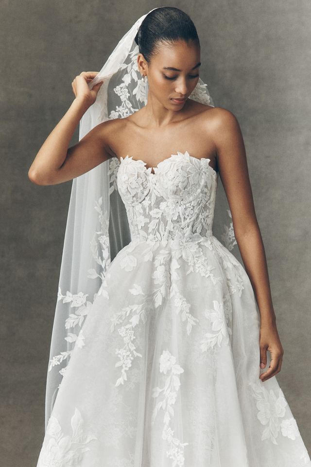 Anthropologie Weddings x Pronovias Tarya Floral Cathedral Veil #1