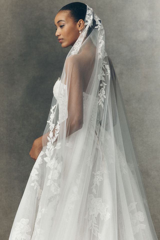 Anthropologie Weddings x Pronovias Tarya Floral Cathedral Veil #3