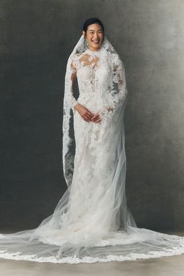 Anthropologie Weddings x Pronovias Reney Lace Cathedral Veil