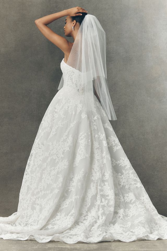 Pronovias x Anthropologie Weddings Clean Fingertip Veil With Blusher #2