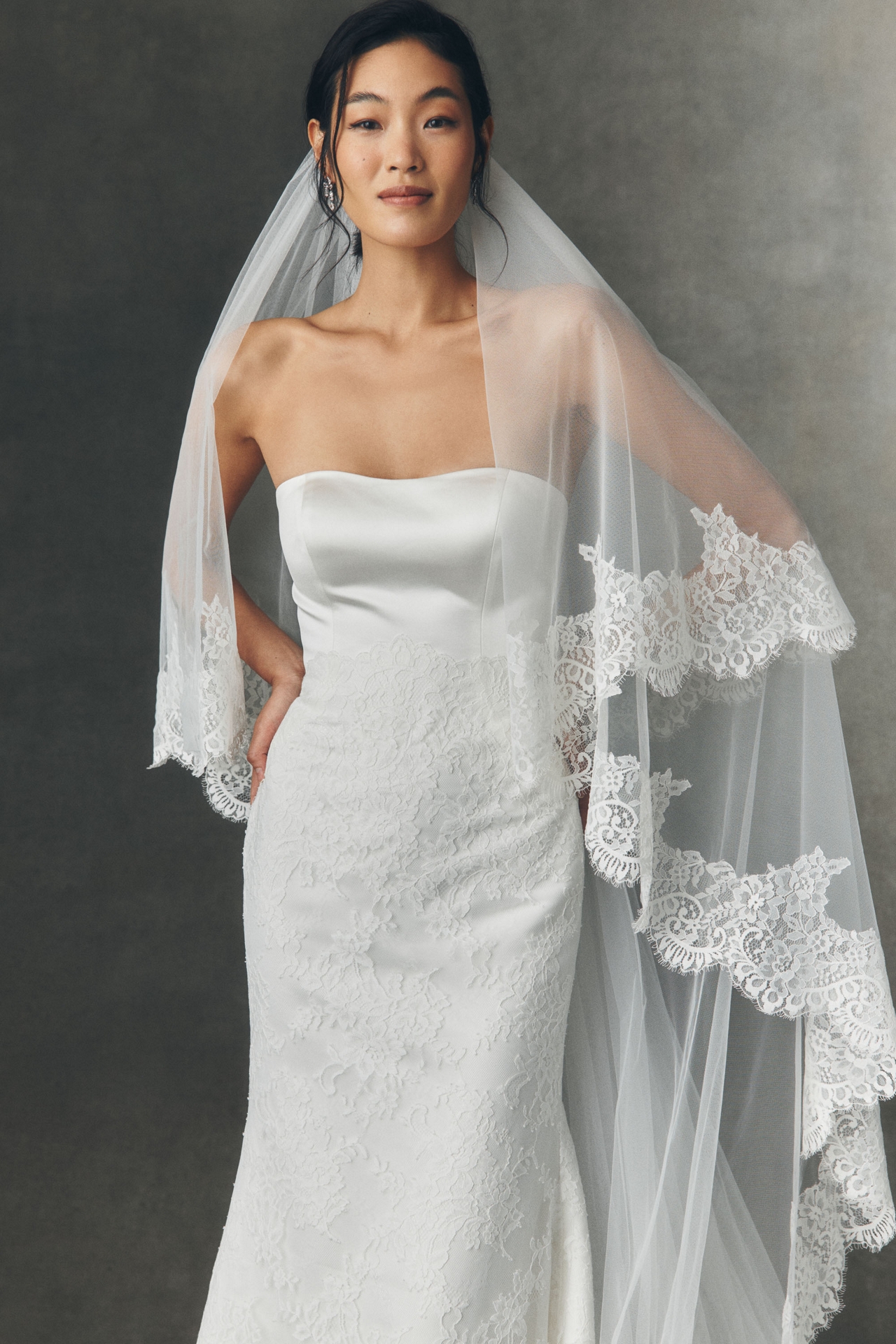 Anthropologie Weddings x Pronovias Lace Cathedral Veil
