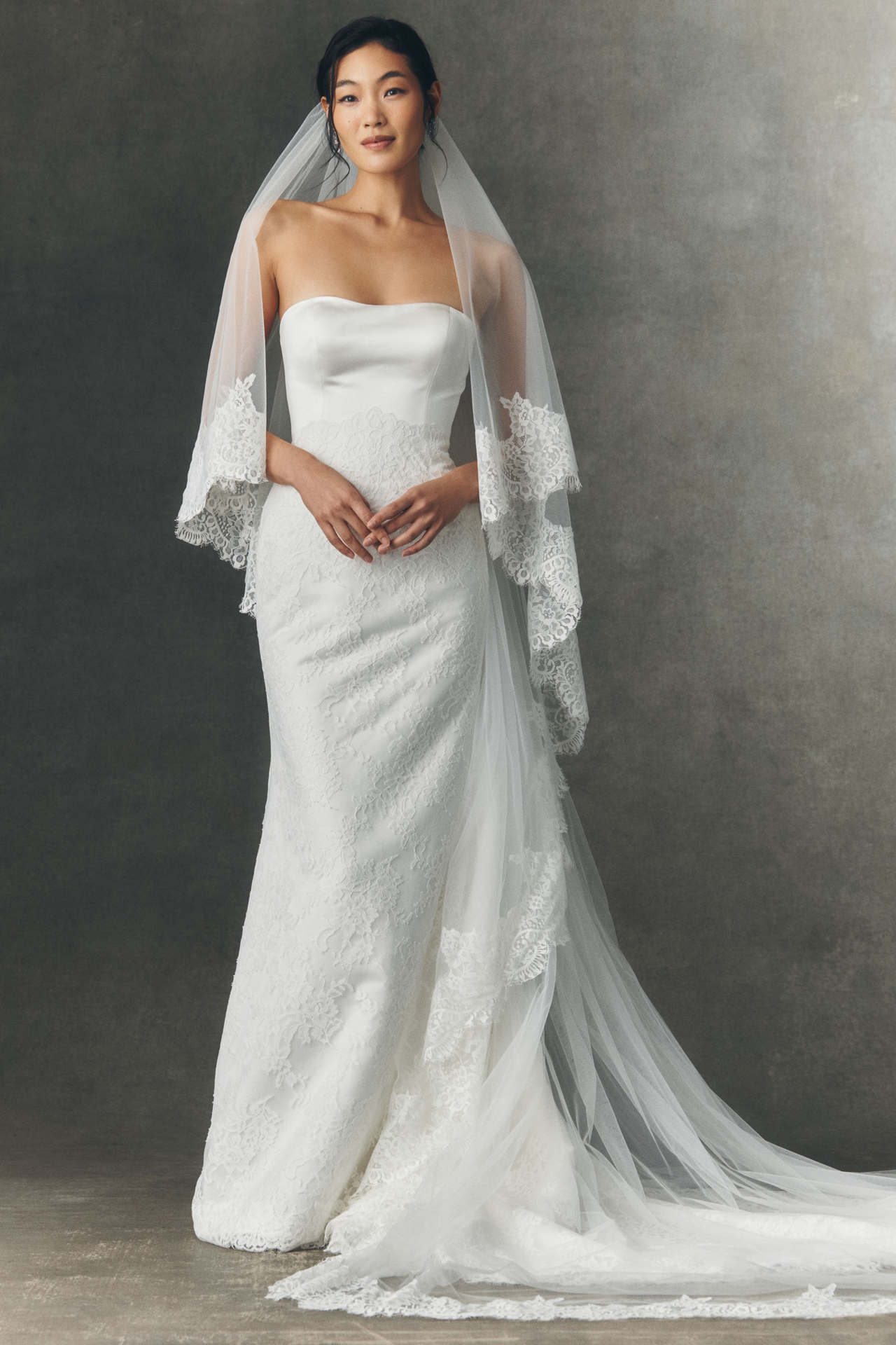 Anthropologie Weddings x Pronovias Lace Cathedral Veil