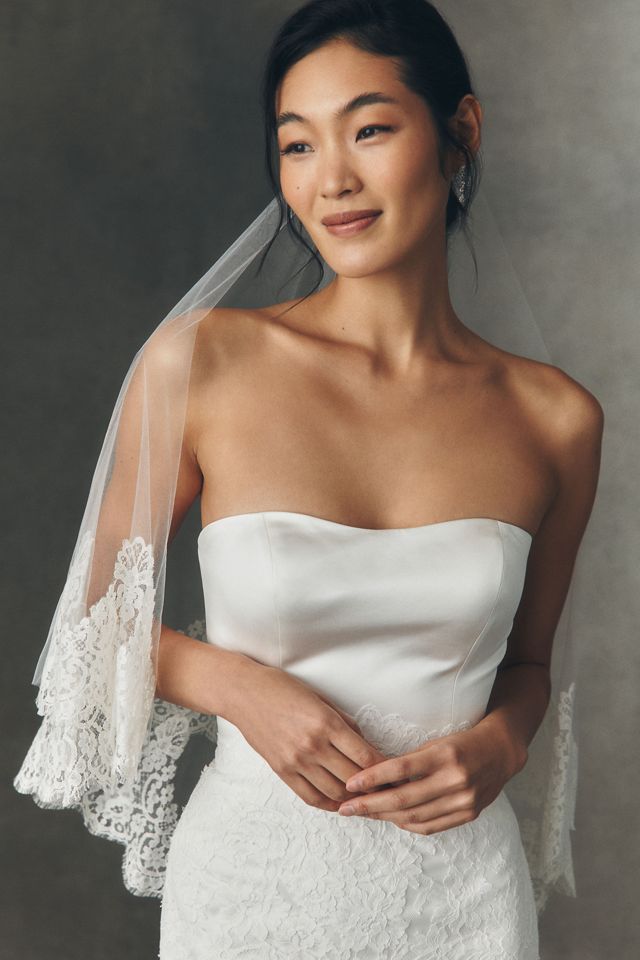 Anthropologie Weddings x Pronovias Lace Fingertip Veil #3