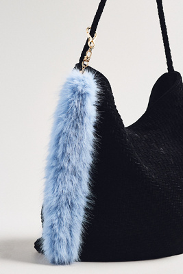 By Anthropologie Faux-fur Beaded Bag Charm In Multi