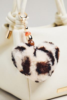 Faux Fur Heart Bag Charm
