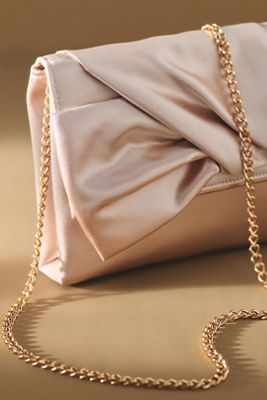 Jewel by Badgley Mischka Satin Bow Clutch