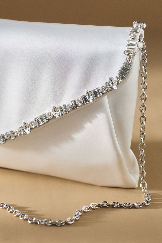 Jewel by Badgley Mischka Satin Envelope Clutch #1