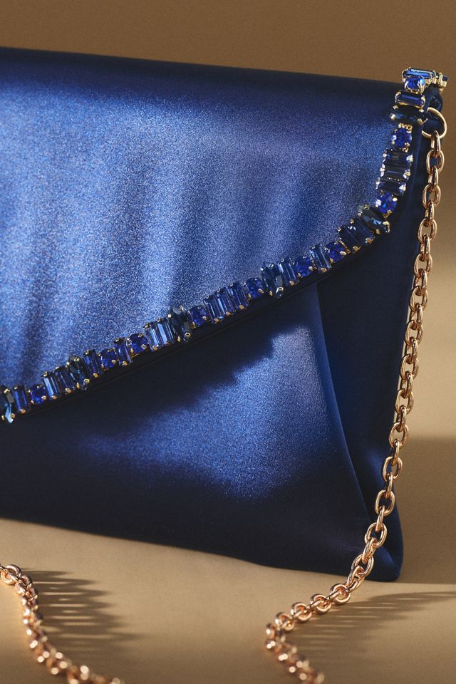 Jewel by Badgley Mischka Satin Envelope Clutch #1