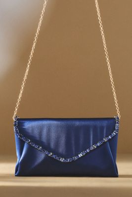 Jewel by Badgley Mischka Satin Envelope Clutch