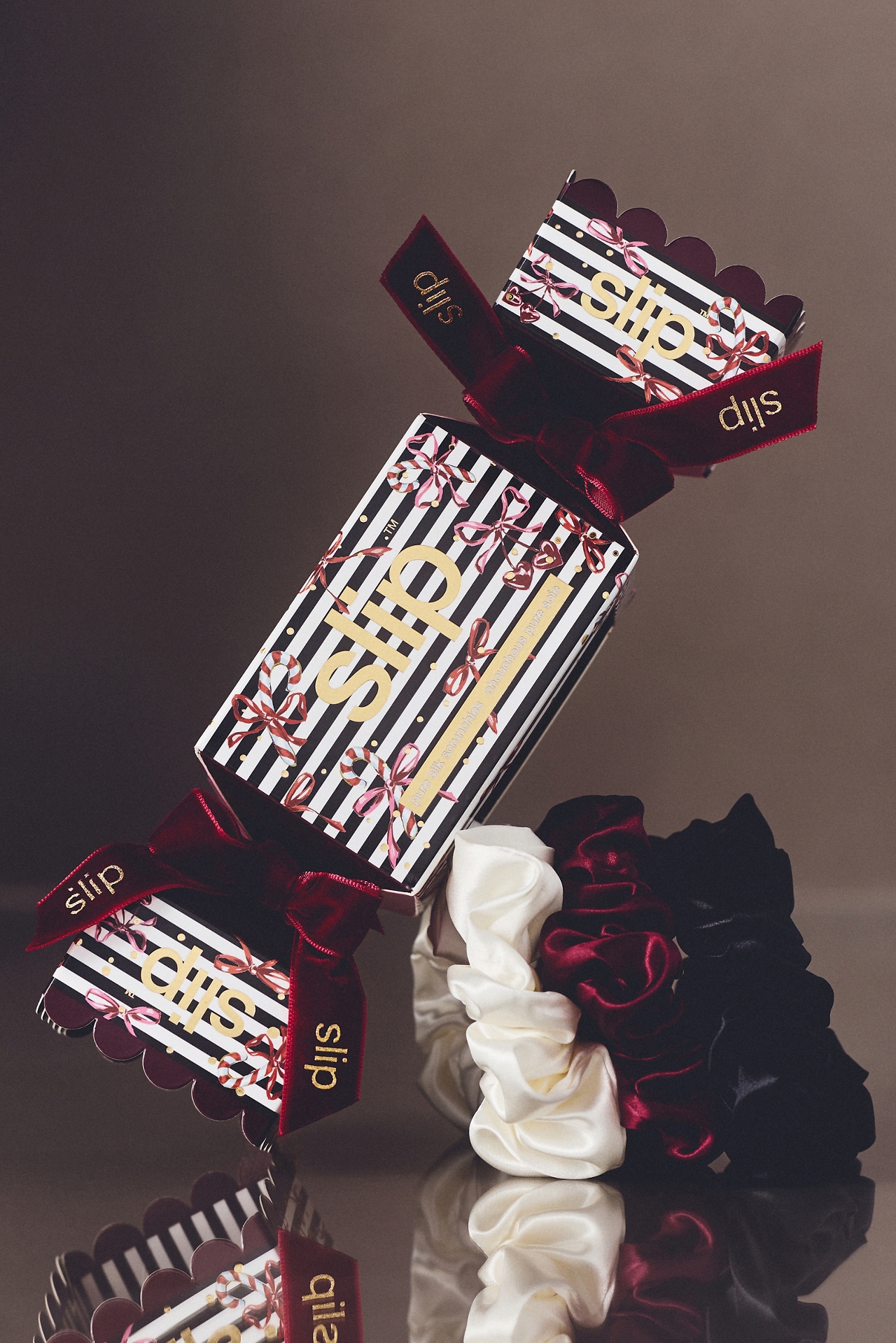 Slip Sugar Plum Silk Scrunchie Cracker Set