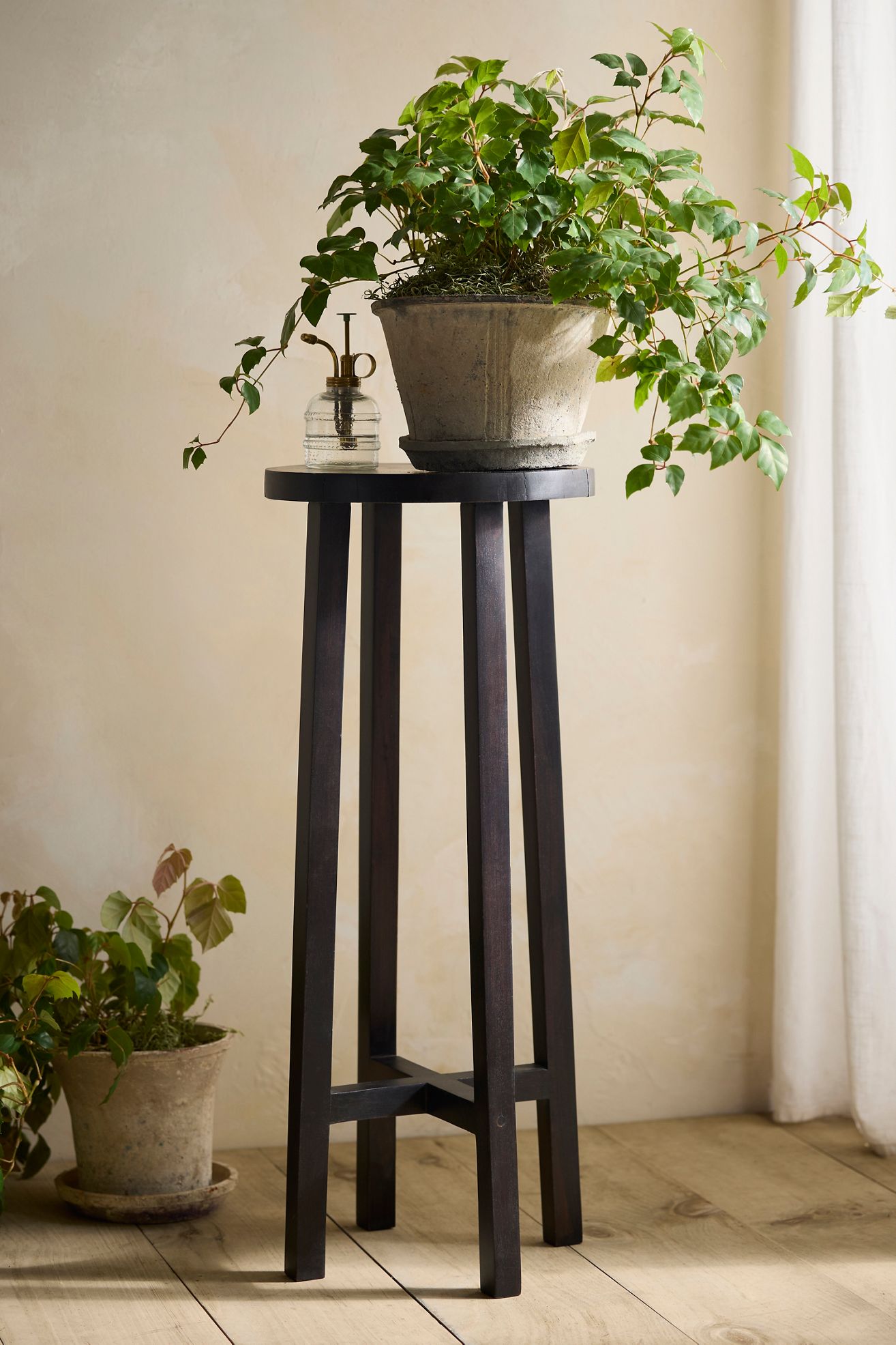 Black Acacia Wood Plant Stand - Black, One Size