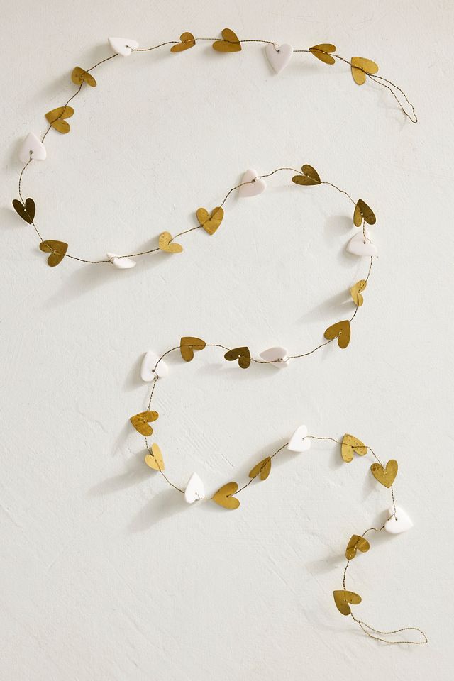 Brass + Resin Heart Garland