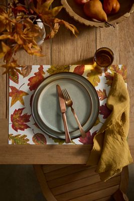 Fall Foliage Paper Placemats, Set of 18