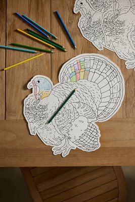 Turkey Coloring Paper Placemats, Set of 12