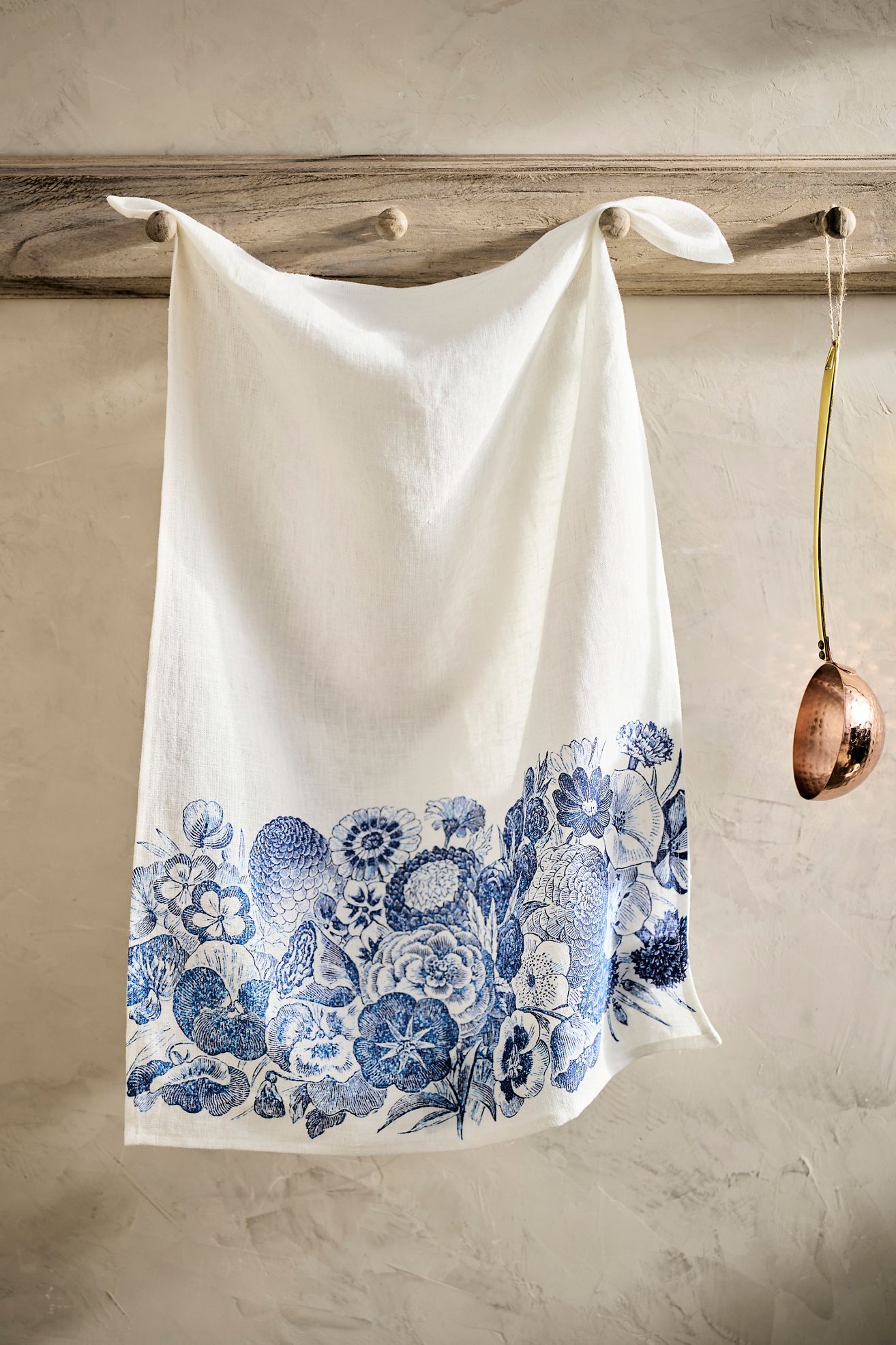 Blue Wildflowers Linen Dish Towel - Multi, One Size