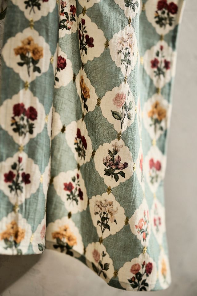 Quatrefoil Floral Linen Dish Towel #3