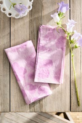 Lilac Sun Print Linen Napkins, Set of 2
