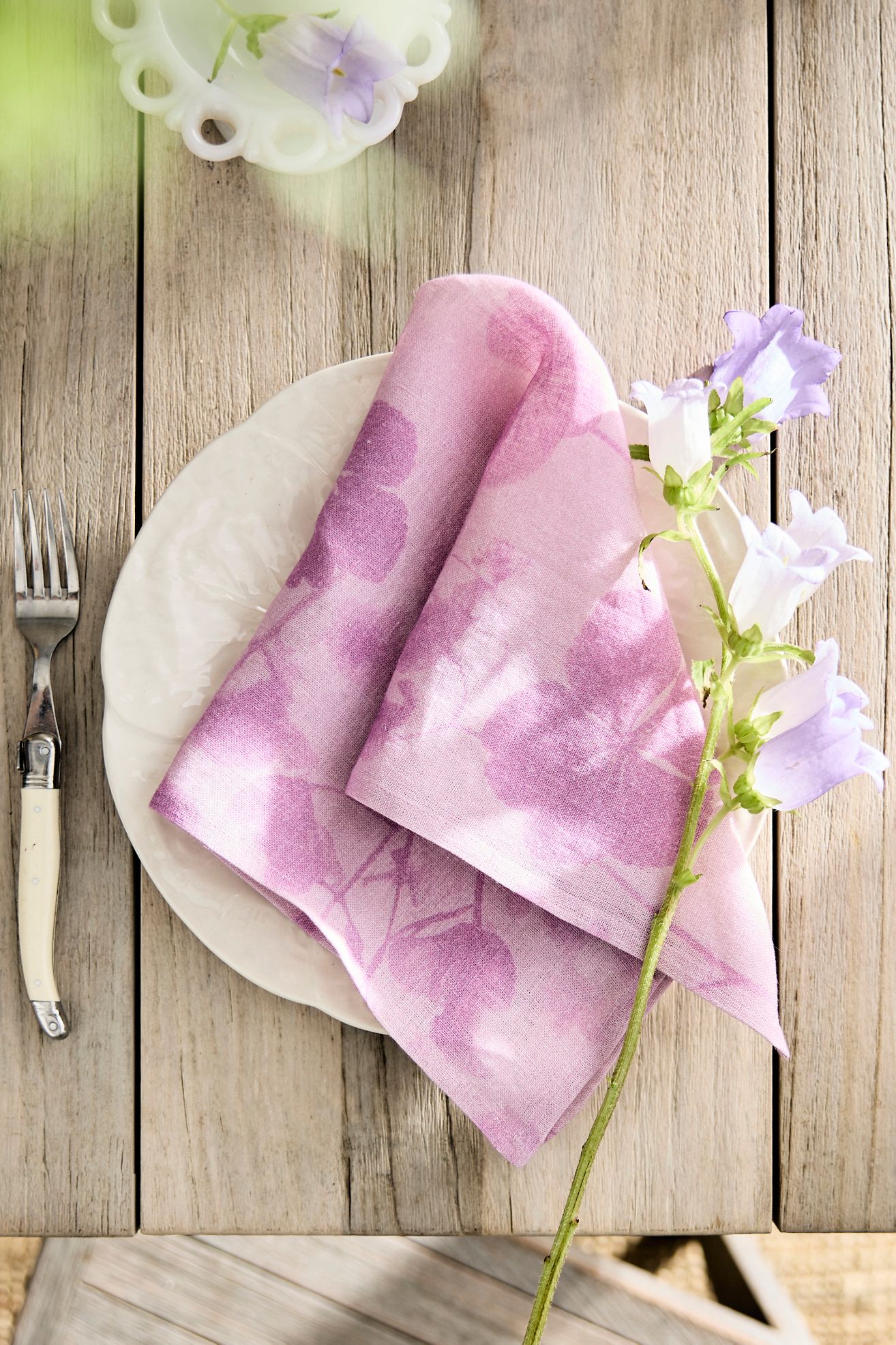 Lilac Sun Print Linen Napkins, Set of 2 - Lilac, One Size