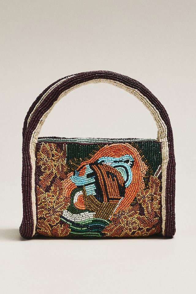 ALÉMAIS Desert Beaded Mini Barrel Bag #1