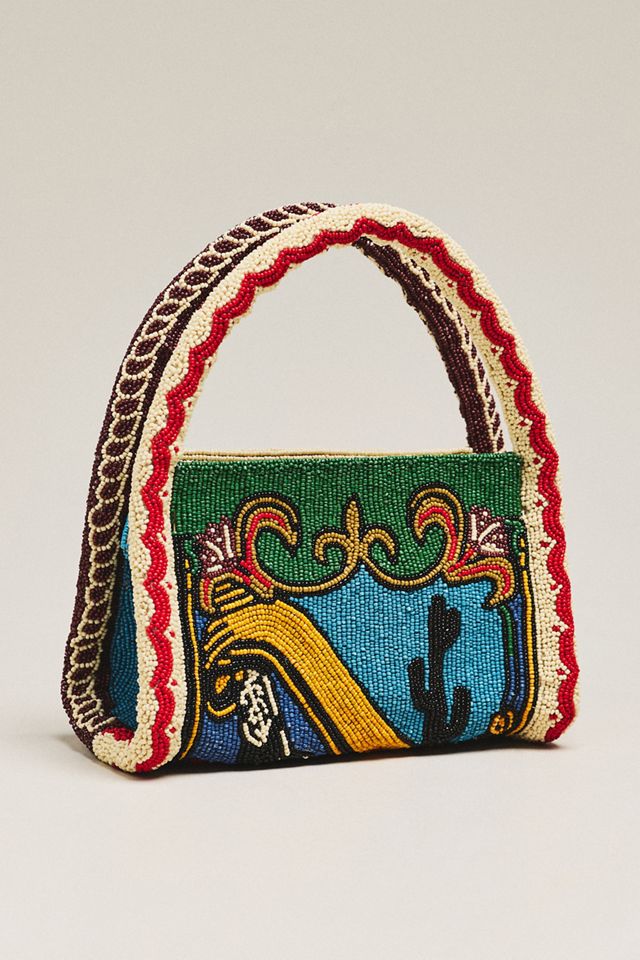 ALÉMAIS Desert Beaded Mini Barrel Bag #1