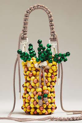 ALÉMAIS Wood Bead Pineapple Mini Bag | Anthropologie