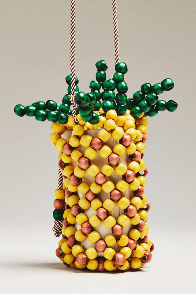 ALÉMAIS Wood Bead Pineapple Mini Bag | Anthropologie
