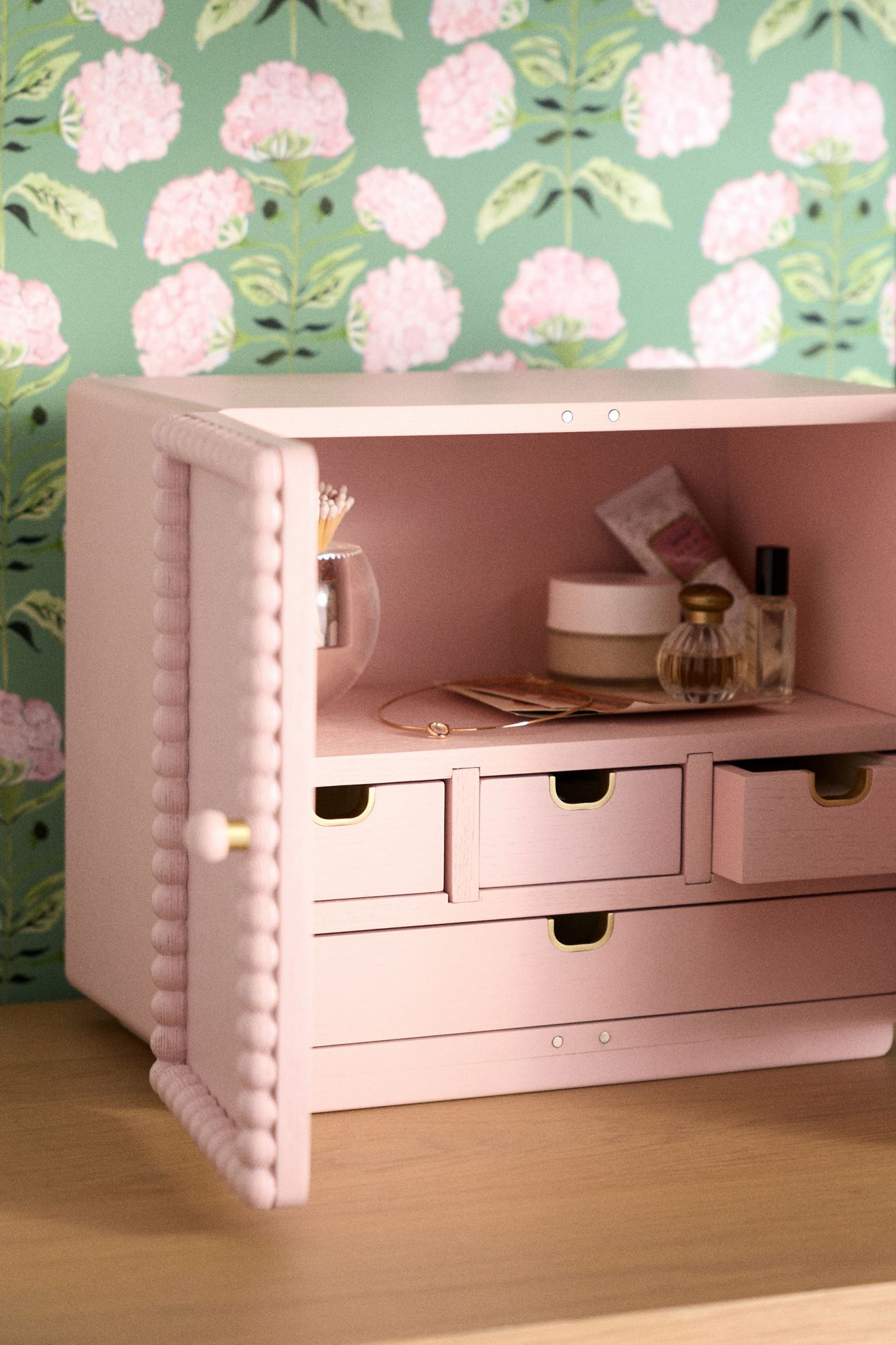 Pippa Wood Jewelry Cabinet - Pink, One Size