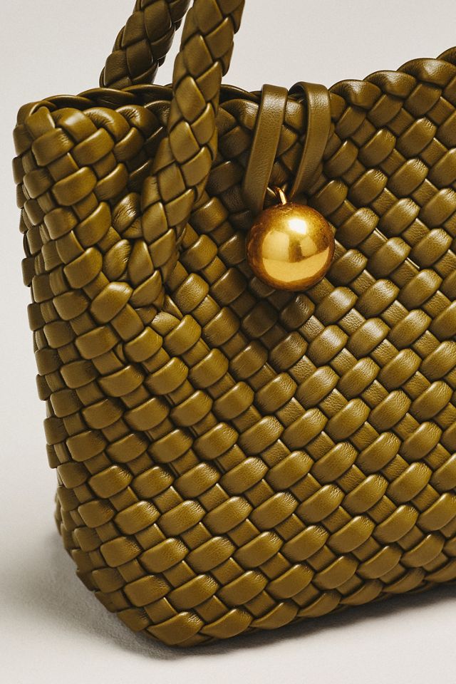 Faux Leather Woven Satchel #2