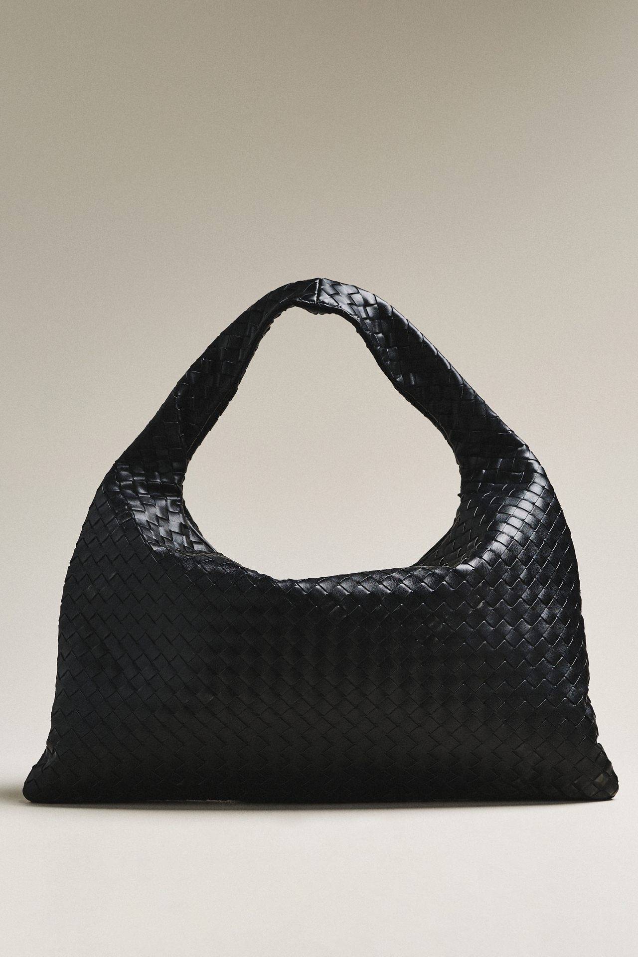 Woven Faux-Leather Oversized Slouchy Tote