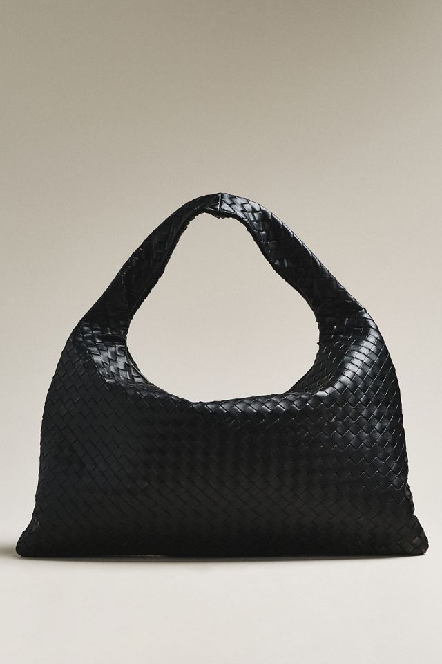 Woven Faux Leather Oversized Slouchy Tote #1