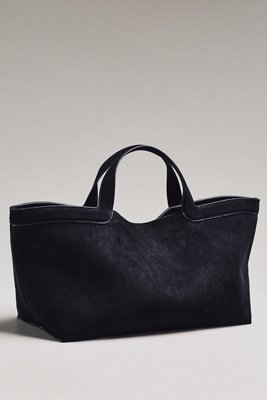 By Anthropologie Faux-suede East West Tote In Black