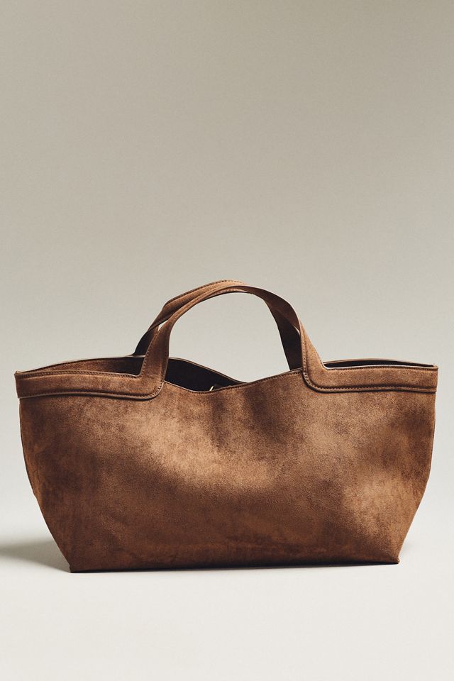 Faux-Suede East West Tote #1