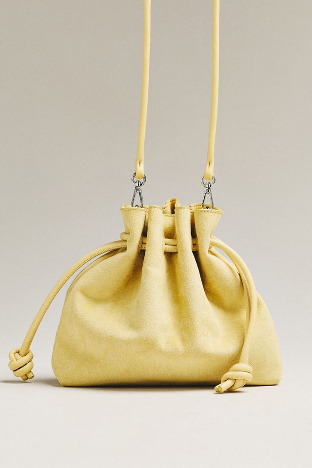 Cinched Suede Faux Fur Bucket Bag | Anthropologie