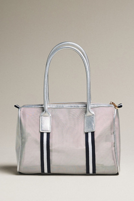 Daily Practice By Anthropologie Daily Practice Mesh Stripe Tote Bag In Silver