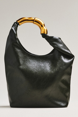 By Anthropologie Vegan Leather Gilded Shoulder Bag In Green