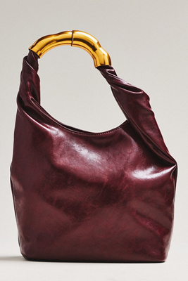 By Anthropologie Vegan Leather Gilded Shoulder Bag In Purple