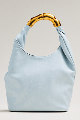 By Anthropologie Vegan Leather Gilded Shoulder Bag In Blue