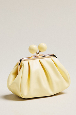 By Anthropologie Shiny Textured Kiss-lock Bauble Coin Purse In Yellow